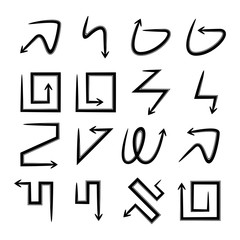 doodle arrow sign vector illustration