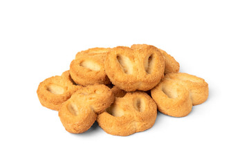 Shortbread pastry ear isolated on white background.