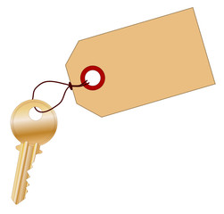 Blank Tag And Brass Latch Key