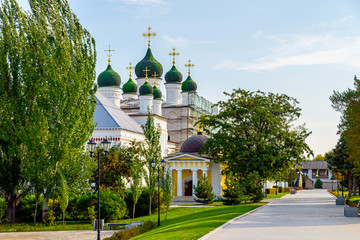 Fototapeta na wymiar Orthodox church in Astrakhan kremlin, Russia