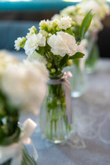 bouquet in the hands of the bride