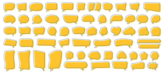 Set of cute colorful speech bubbles or dream clouds for dialog.
