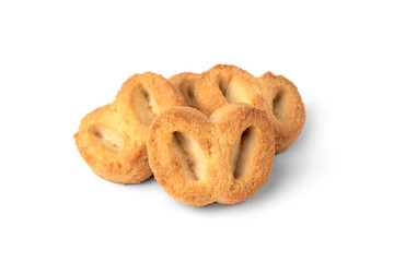 Shortbread pastry ear isolated on white background.