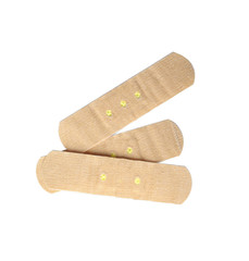Medical sticking plasters isolated on white. First aid item