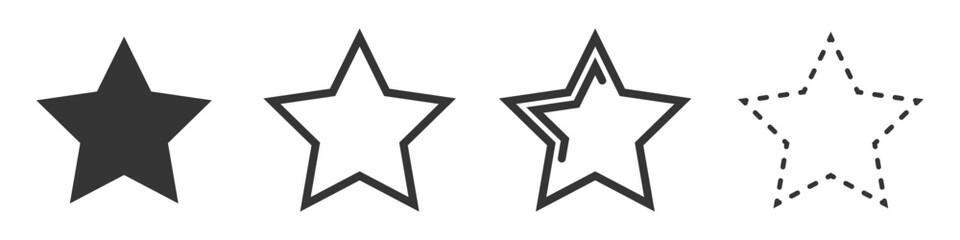 Star vector icons. Set of star symbols isolated.