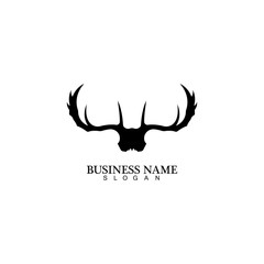 Deer Antlers Logo Template Illustration Design.