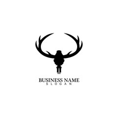 Deer Antlers Logo Template Illustration Design.