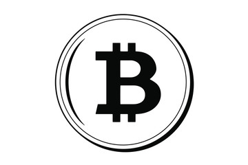 Bitcoin vector isolate on a white background. Bitcoin icon close up.