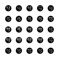 emoticon, emoji circle face set