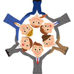 肩を組む会社員