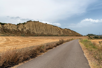 Rural landscape in Matera province at summer