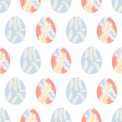 Easter egg seamless pattern. Spring holiday background for printing on fabric, paper for scrapbooking, gift wrap and wallpapers.