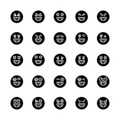 emoticon, emoji circle face set