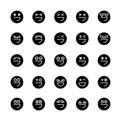 emoticon, emoji circle face set