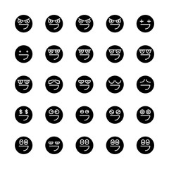 emoticon, emoji circle face set