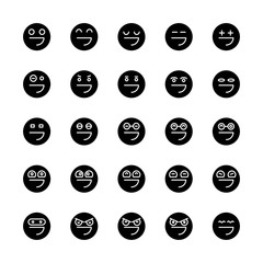 emoticon, emoji circle face set