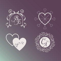 Vector template for wedding cards