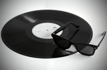 Black and white vinyl record