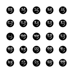 emoticon, emoji circle face set