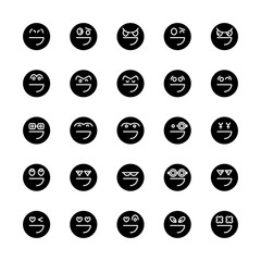 emoticon, emoji circle face set