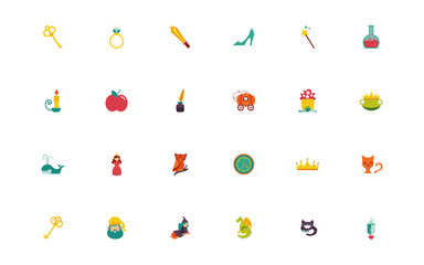 bundle of fairytales set icons