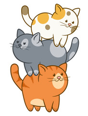 Cartoon standing cat tower