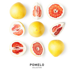 Pomelo citrus fruit collection and creative patten