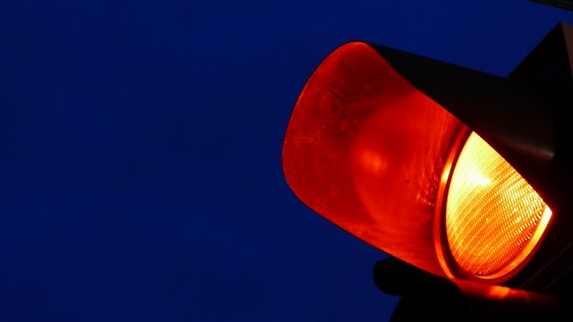 traffic lights switched on red at dusk, Bremen, Germany, Europe
