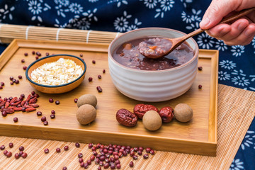 Chinese traditional cuisine Laba porridge and various healthy cereals