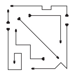 arrows heart tail, bow head vector set