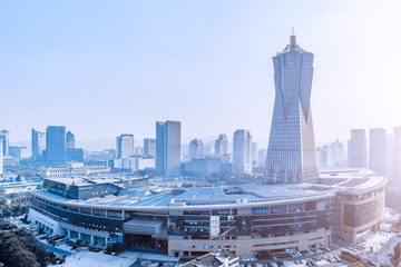 High view of CBD high-rise buildings in Hangzhou, Zhejiang, China © Govan