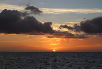 Sunset over the sea in Hawaii