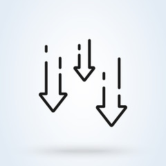 decrease reduce arrow line icon. vector Simple modern design illustration.