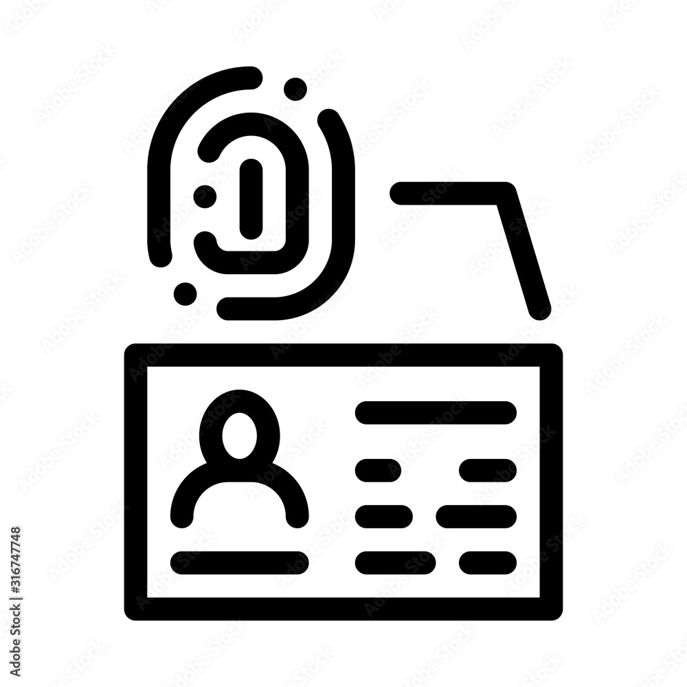 Poster fingerprint scan icon vector. outline fingerprint scan sign. isolated contour symbol illustration