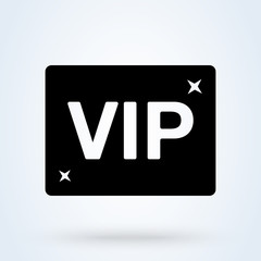 Vip card icon. Simple vector modern icon design illustration.