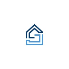 Fototapeta na wymiar Initial letter CS house logo icon design minimalist monogram building property real estate symbol concept vector
