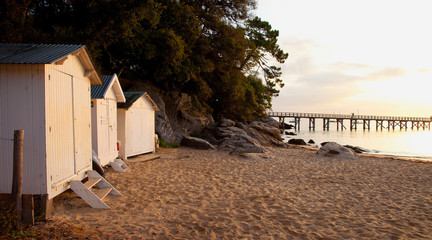 Île de Noirmoutier en Vendée, embarcadère du bois de la Chaize. France