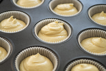 Ingredients for flour products or dessert. Cooking Cupcakes. Rural or rustic style