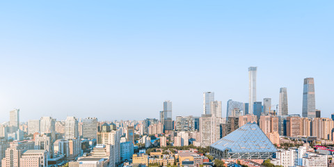 Sunny view of Beijing CBD skyline in china © Govan