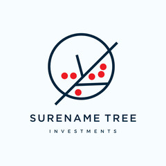 abstract Cherry tree logo design inspiration vector icon illustration custom logo design vector