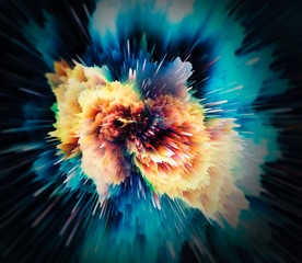 Abstract further space explosion colored. Abstract Background with Array and Lines. Background Raster Illustration