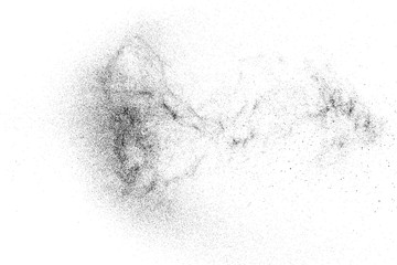 Black Grainy Texture Isolated On White Background. Dust Overlay. Dark Noise Granules. Digitally Generated Image. Vector Design Elements, Illustration, Eps 10.