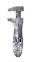  old french wrench close up isolated on white background