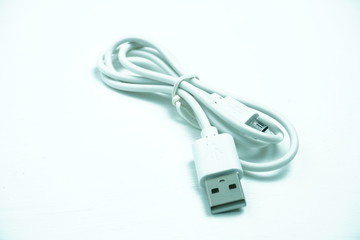 USB cable on a white ground
