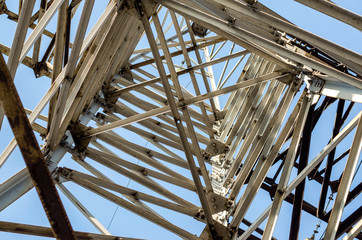 fragment of the structure of the tower of the high voltage line