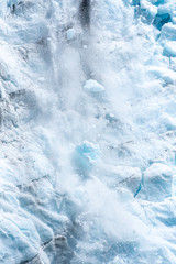 View of ice falling on the Perito Moreno Glacier in Argentina