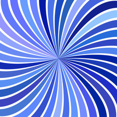 Fototapeta premium Blue psychedelic geometrcial spiral stripe background - vector curved burst graphic
