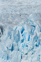 Fototapeta na wymiar Close up of the layers of ice on Perito Moreno Glacier, Argentina