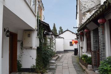 Fototapeta na wymiar Back Road of Zhujiajiao, which is Chinese old town area in Shanghai, China