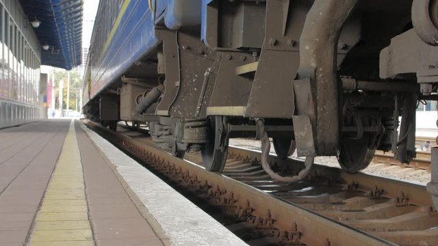 Sewer of train canalization feces pipe pollution sewerage on railway station platform
